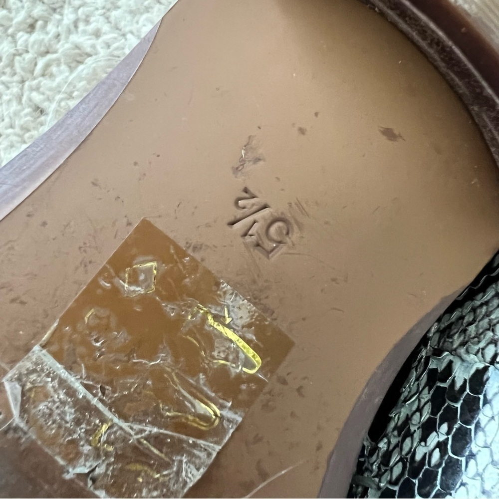 Madewell The Frances Loafer Women’s 5.5 Stamped Snakeskin Heel Animal Gray - Picture 7 of 10